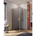 Душевой уголок Cezares Slider прямоугольный 70x90см золотистый профиль эффект стекла тонированный