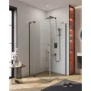 Душевой уголок Cezares Slider прямоугольный 90x90см никелированный профиль эффект стекла тонированный