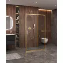 Душевой уголок Cezares Molveno 120х90см прямоугольник золотистый профиль эффект стекла прозрачный