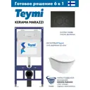 Комплект инсталляции Teymi Aina 52 T70147 с клавишей Lina черный матовый T70103BM и унитаз Kerama Marazzi Plaza Modern Торнадо микролифт белый глянц