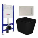 Комплект инсталляция 3 в 1 Enio Tecnico EN8050050 с унитазом подвесным Binario BL EN4180225 и кнопка Quadro матовая сталь