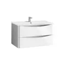 Тумба с раковиной подвесная Vincea Roberta 800 L White 80см цвет белый