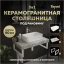 Столешница в ванную Teymi F15373 80x50см Керамогранит цвет серый/серебристый