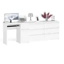 Комод с полкой Свк Мори 228x77x50 см ЛДСП цвет белый 1026448K