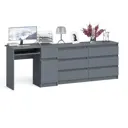 Офисный стол с полкой Свк Мори 228x77x50 см ЛДСП цвет графит