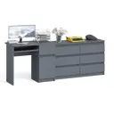 Офисный стол с полкой Свк Мори 210x77x50 см ЛДСП цвет графит 1026416K