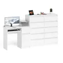 Офисный стол с полкой Свк Мори 210x115x50 см ЛДСП цвет белый