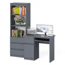 Офисный стол с полкой Свк Мори МС-1 левый 150x180x50 см ЛДСП цвет графит 1026055K