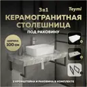 Столешница в ванную Teymi F15380 100x50см Керамогранит цвет серый/серебристый