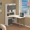 Стол Мэрдэс Ср 101x175x140 см ЛДСП цвет белый/графит СР-133-140 БЕГ-ЛЕВ