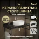 Столешница в ванную Teymi F15445 100х50см Керамогранит цвет черный