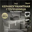 Столешница в ванную Teymi F15515 100x50см Керамогранит цвет серый/серебристый