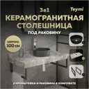 Столешница в ванную Teymi F15540 100x50см Керамогранит цвет серый/серебристый