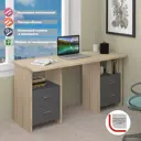 Стол Мэрдэс Скл-прям 150x77x60 см ЛДСП цвет графит/дуб сонома СКЛ-Прям150Р+2ТЯЛ СГ