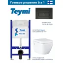 Инсталляция Teymi Aina 50 T70033 с клавишей смыва Teymi Helmi черный матовый T70203BM и унитаз GROHE Euro Ceramic микролифт альпин-белый