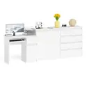 Офисный стол с полкой Свк Мори 250x94x50 см ЛДСП белый