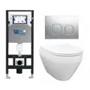 Комплект инсталляция и унитаз 3 в 1: инсталляция WeltWasser Amberg с унитазом Enio Cono EN2870522 и кнопка хром матовая