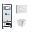 Комплект инсталляция и унитаз 3 в 1: инсталляция WeltWasser Marberg 507 с унитазом WeltWasser Gelbach 043 GL-WT с кнопкой белой RD