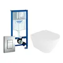 Комплект инсталляция и унитаз 3 в 1: инсталляция Grohe Rapid SL с унитазом Enio Cento EN4280110 и кнопка хром
