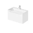 Тумба под раковину подвесная Итана 4657843670660 79.2см с раковиной цвет Белый глянец