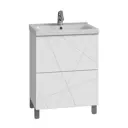Тумба для ванной Vigo Geometry 60 см с раковиной Como напольная цвет белый