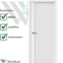 Комплект межкомнатной двери Wanmark Синди-5М глухая 200x90см цвет белый с коробом и наличниками