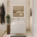 Тумба c раковиной Bond Cube T05805-S54620 подвесная с белой столешницей