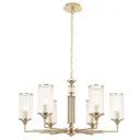 Люстра подвесная Crystal lux Gloria sp6 brass 6 ламп 18 м² цвет латунь