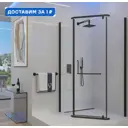 Душевой уголок Veconi Rovigo 413946 пятиугольный 100x100см черный профиль эффект стекла прозрачный