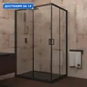 Душевой уголок Veconi Rovigo 363740 прямоугольный 120x80см черный профиль эффект стекла прозрачный