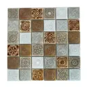 Мозаика стеклянная Керамоград Kg4808_10 30x30 см цвет белый