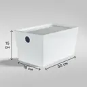 Контейнер 30x15x18 см 6.8 л ПЭТ с крышкой цвет белый