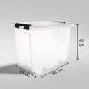 Контейнер Rox Box 50x39x40 см 50 л пластик с крышкой и роликами цвет прозрачный