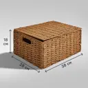 Корзина с крышкой для хранения 38x18x28 см бумага цвет коричневый