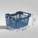 Ящик полимерный многооборотный 40x30x22 см пластик без крышки цвет синий