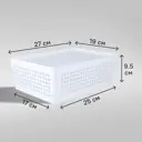 Лоток 27x19x9 см 3.7 л пластик цвет белый с крышкой