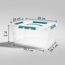 Ящик Grand Box 39x18x29 см 15.3 л пластик с крышкой цвет прозрачный