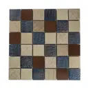 Мозаика стеклянная Керамоград Kg4806_10 30x30 см цвет коричневый