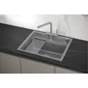 Врезная мойка Granula KITCHEN SPACE 51x60 см глубина 24.50 см кварц цвет алюминий