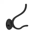 Крючок мебельный двухрожковый Kerron матовый черный KR-0190-BL 3 шт.