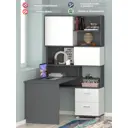 Стол компьютерный Мэрдэс СМД-105 105x1895x135 см ЛДСП цвет белый/графит