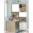 Стол компьютерный Мэрдэс СМД-105 105x1895x135 см ЛДСП цвет белый/дуб сонома