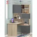 Стол компьютерный Мэрдэс СМД-105 СГ 105x1895x135 см ЛДСП цвет графит/дуб сонома