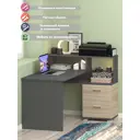 Стол компьютерный Мэрдэс СМД-105Низ 105x91x135 см ЛДСП цвет графит/дуб сонома