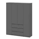 Шкаф распашной Арника Денвер с 4 дверями 160.1x205.2x46.2 см ЛДСП цвет белый/графит