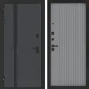 Входная дверь Bunker Бункер BN-12 левый 205x88см цвет веллюто оскуро/серый софт рельеф с панелью Хомс