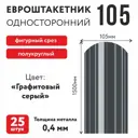 Металлический штакетник Таврос полукруглый 105мм 1.5м односторонний RAL 7024 графитовый серый 25шт
