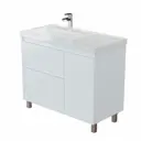 Тумба под раковину напольная Aquanet Nova Lite 00346341 100см левая цвет белый глянец