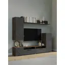 Модульная стенка Сима-ленд Палау 223x200x42 см ЛДСП цвет табак/грей софт