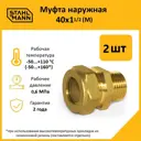 Муфта комбинированная Stahlmann 1 1/2"x40 мм НР латунь 2 шт